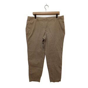 WOOLRICH Tan Relaxed Fit Straight Leg Crop Sunday Chino Pants Sz 14